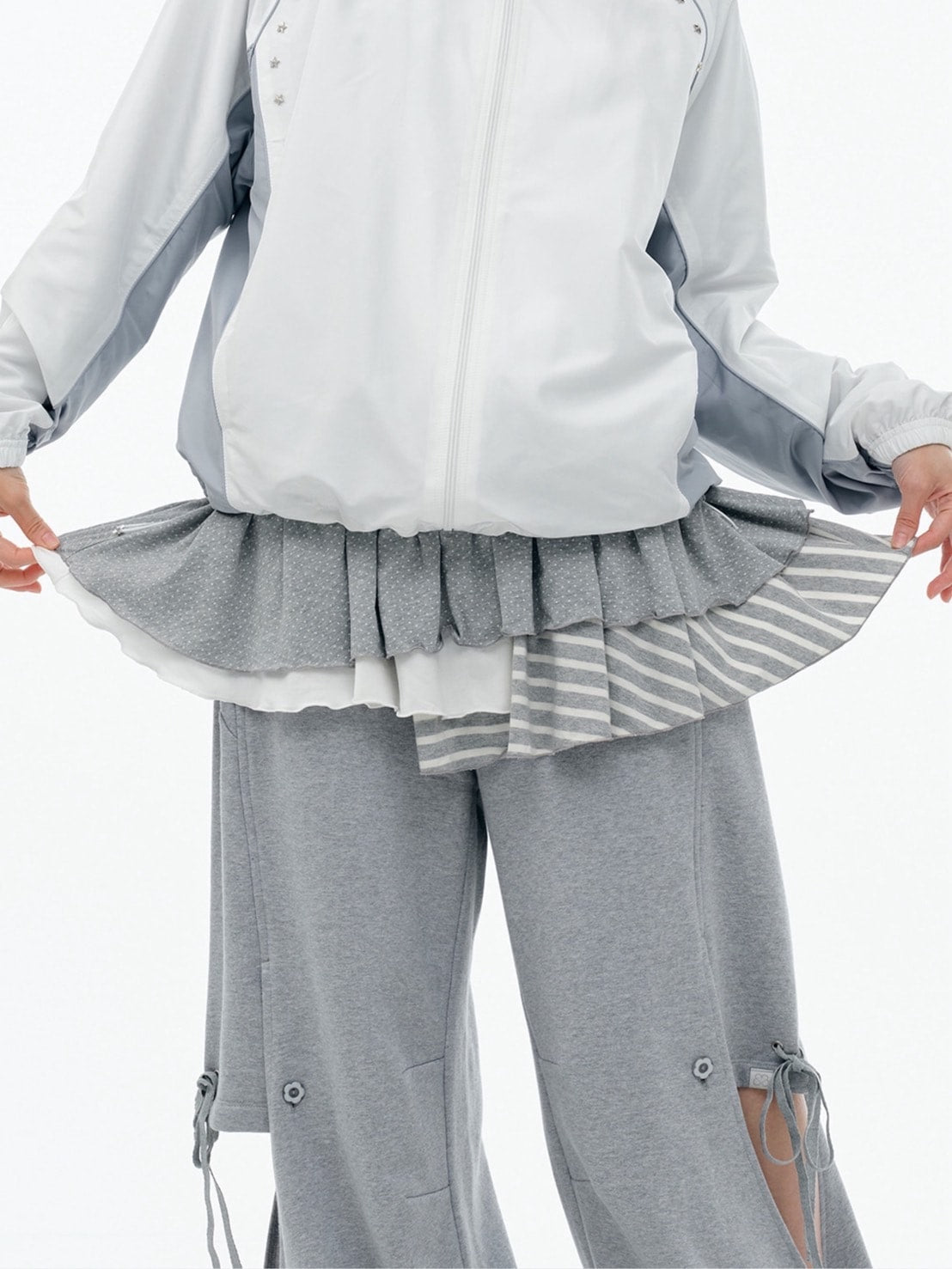 【TUOMIO】BANDED LAYERED SKIRT / 【トゥオミオ】バンディッドレイヤードスカート