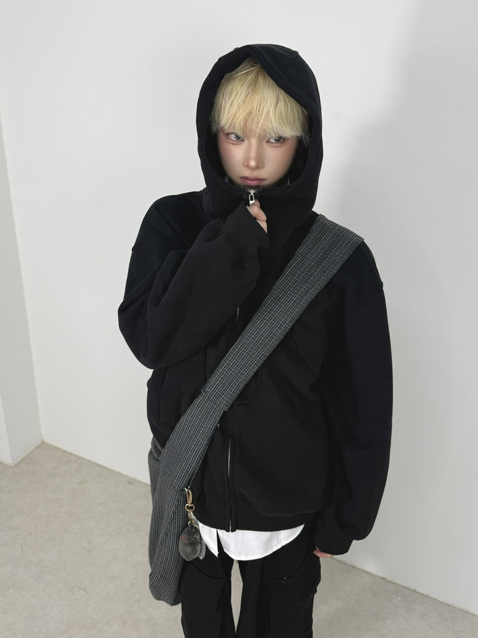 国際配送【Nerd out XU】high neck heavy hoodie / 【ナードアウトエックスユー】ハイネックヘビーフーディー (2color)