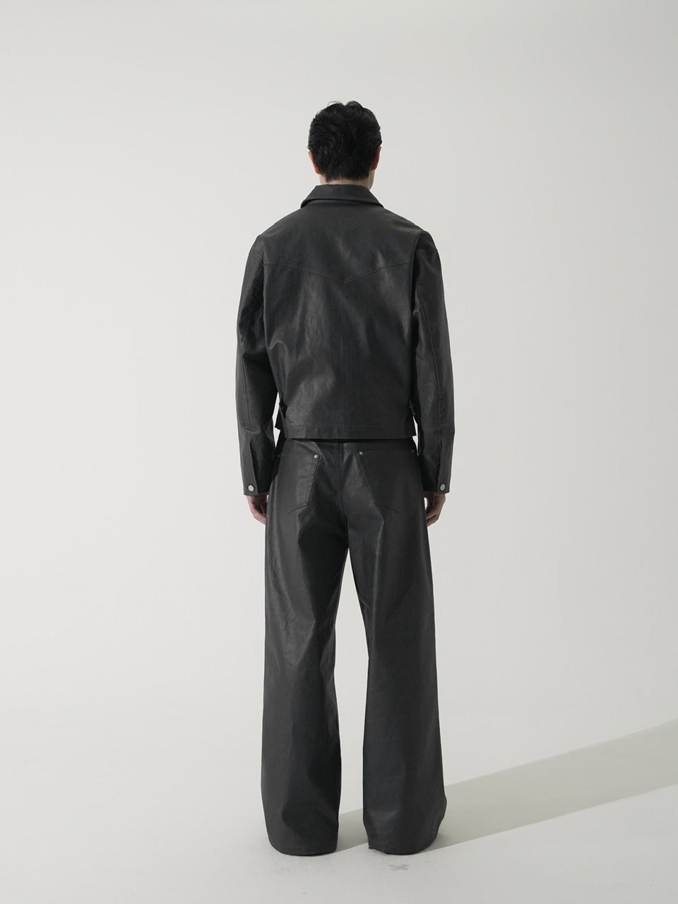 【CS】coated denim jacket(dark gray)