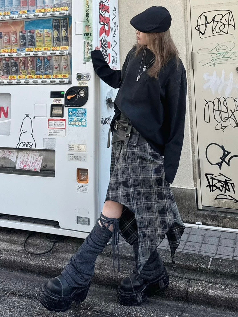 【Never mind the XU】damage washed long sleeve / 【ネバーマインドザエックスユー】ダメージウォッシュ長袖Tシャツ (3color)