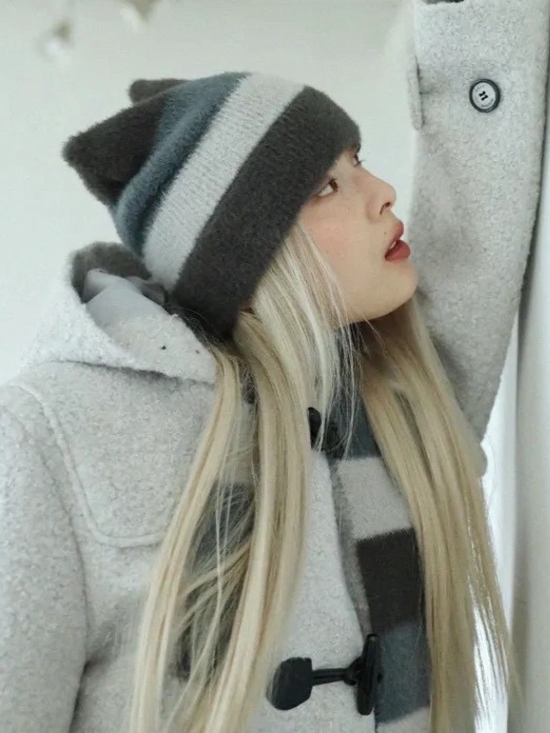 12/21 20:00 再販【Uglyshadow】STRIPED CAT BEANIE