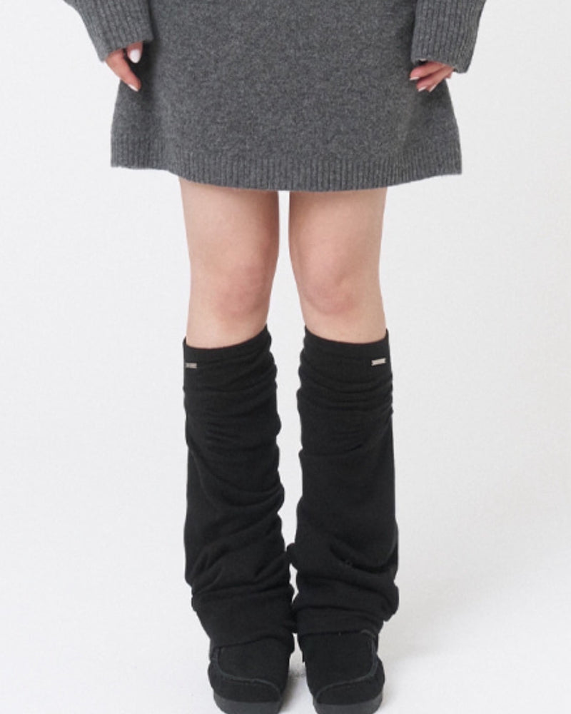 【Miseki seoul】Shirring knit leg warmer