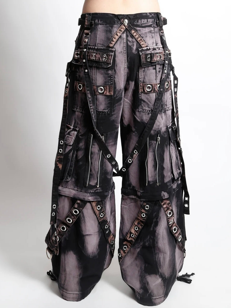 【TRIPP nyc】STORM WASH DENIM PANT[BD7145MB] / 【トリップ ニューヨーク 】ボンテージストラップタイダイウォッシュワイドデニムパンツ