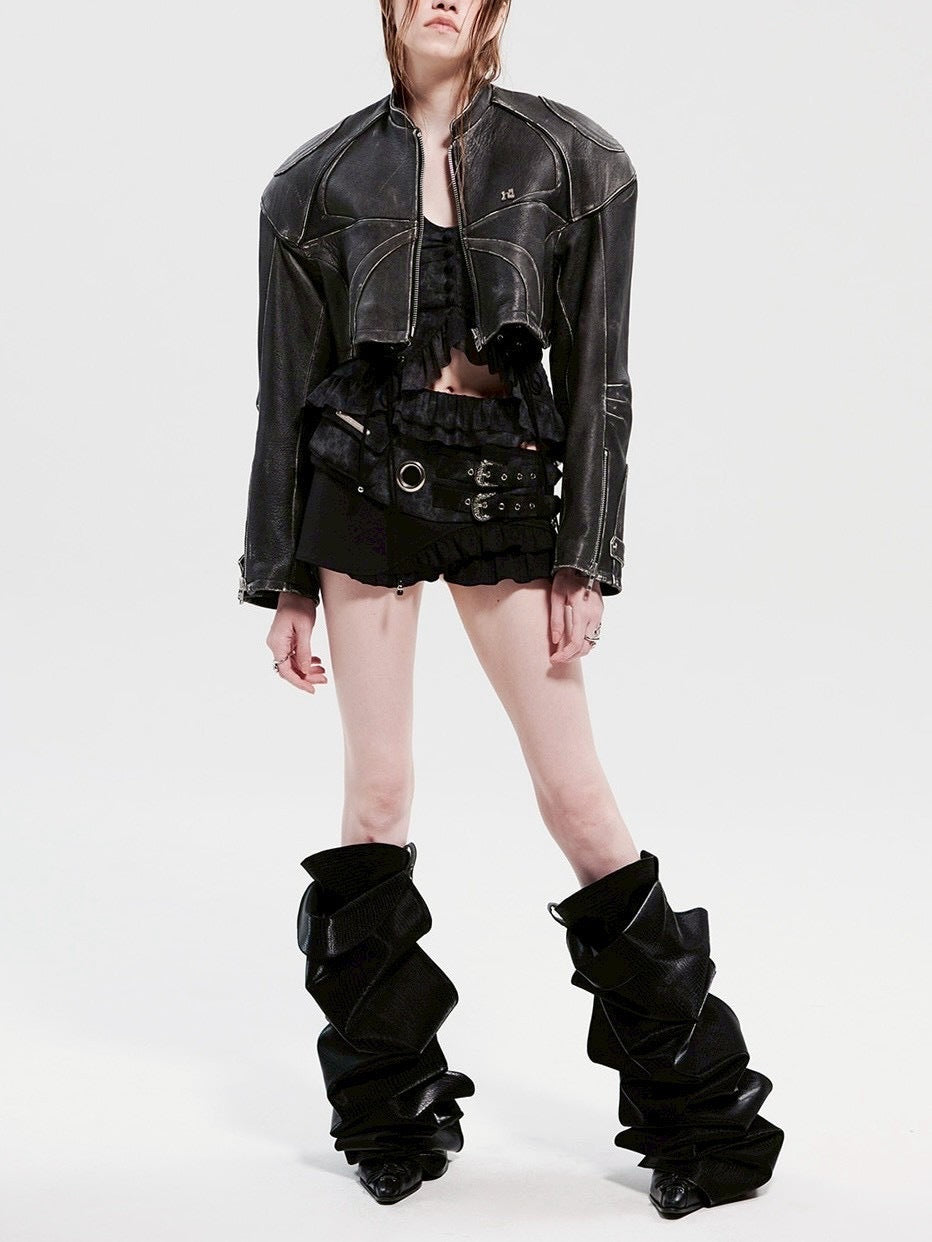 【HOLY NUMBER 7】Layered eyelet pocket skirt