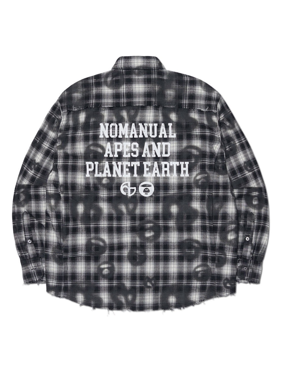 【AAPE X NOMANUAL】AAPE X NOMANUAL SPRAYED SYMBOL CHECK SHIRT