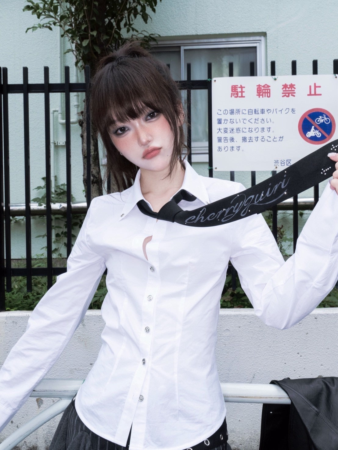 1/2 20:00発売【CHERRYQUIRI】metalic slim shirt