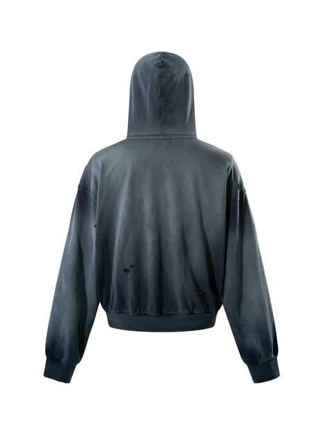 【The Boy Has No Patience】Knife-Cut Destruction Spray-Colored Sweatshirt / 【ザボーイハズノーペーシェンス】グラフィックスプレーカラープルオーバーパーカー