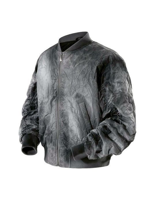 【The Boy Has No Patience】Pleated Spray Color Ma1 Jacket / 【ザボーイハズノーペーシェンス】スプレーカラーシャーリングMA1ブルゾン