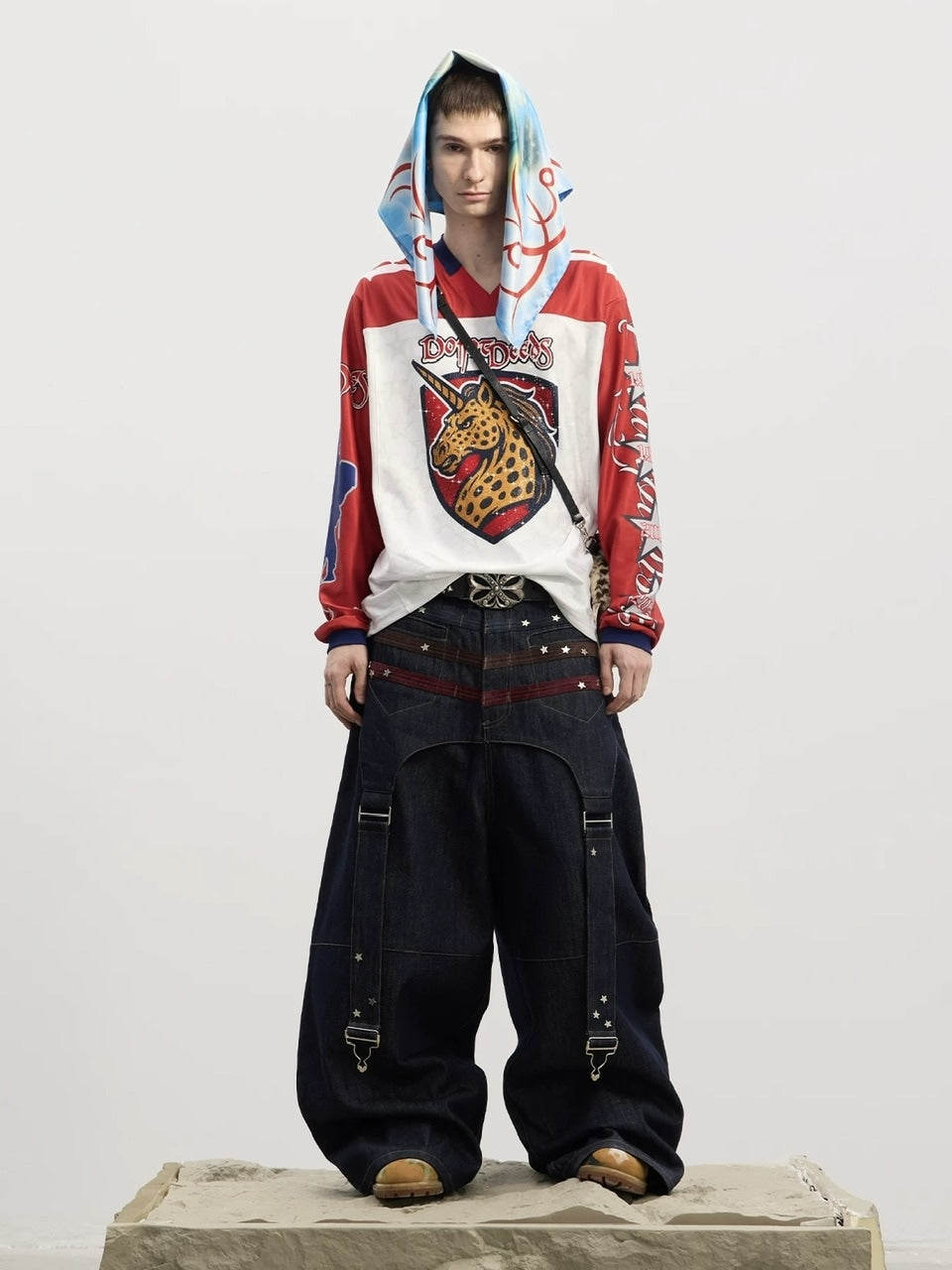 【DND4DES】The Virgin'S Thorn-Crowned Headscarf /【ディーエヌディーフォーデス】グラフィックデザインスカーフ