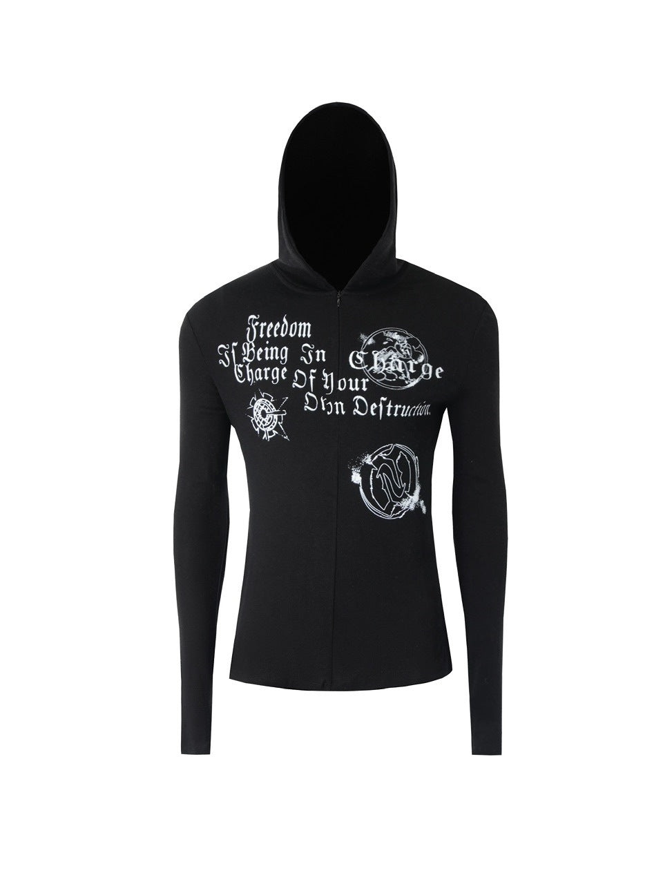 【DND4DES】Patchwork Hooded T-shirts /【ディーエヌディーフォーデス】ロゴグラフィックフード長袖Tシャツ