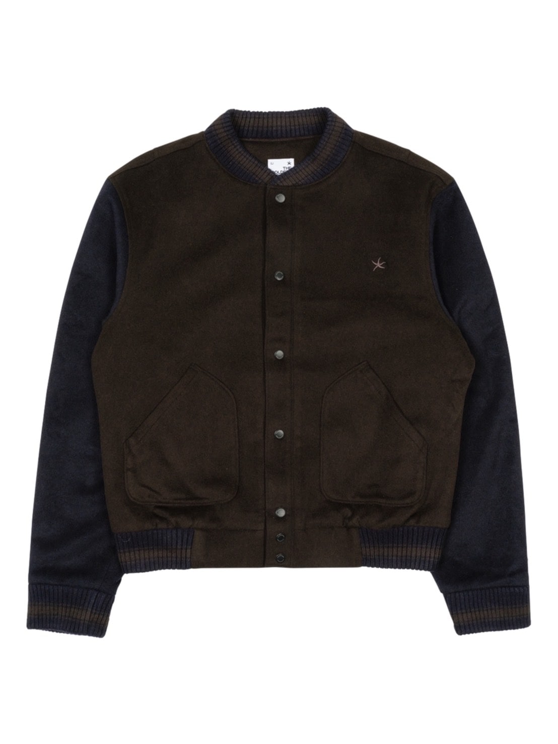 【THECOLDESTMOMENT】TCM mini logo varsity jacket