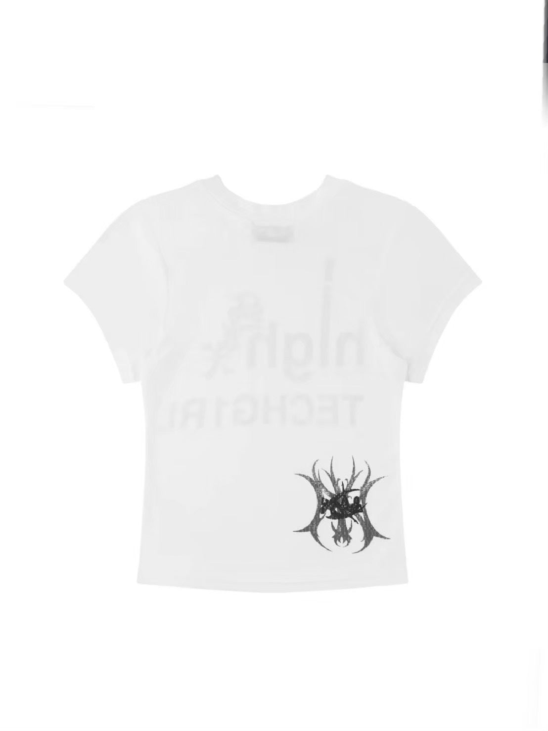 【Cozy world Wide】"BBY TECHG1RL" T SHIRT / 【コージーワールドワイド】ロゴグラフィックスリム半袖Tシャツ