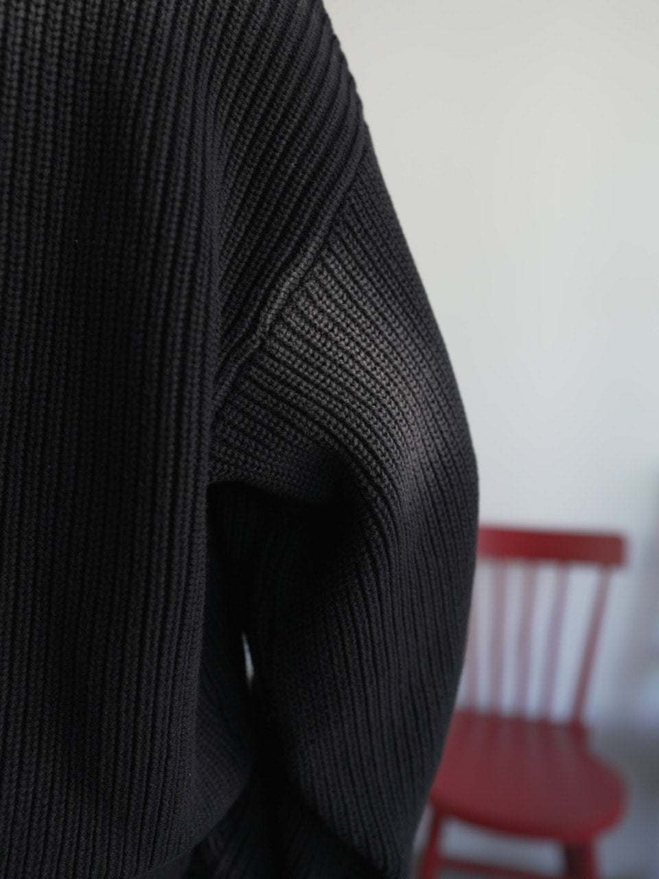 【CHIKASHITSU PLUS HIGH】Cropped spray dyeing knit