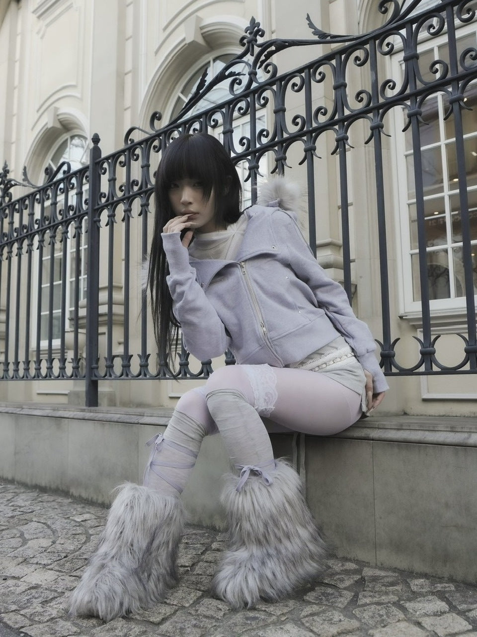 12/20 20:00発売【NOT KNOWING】RIDER FUR HOOD ZIP UP /【ノットノーイング】ライダーファーフードジップアップスウェット