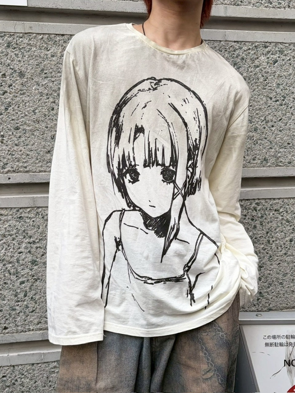 国際配送【LUV CODE】anime print long sleeve tee (2color)