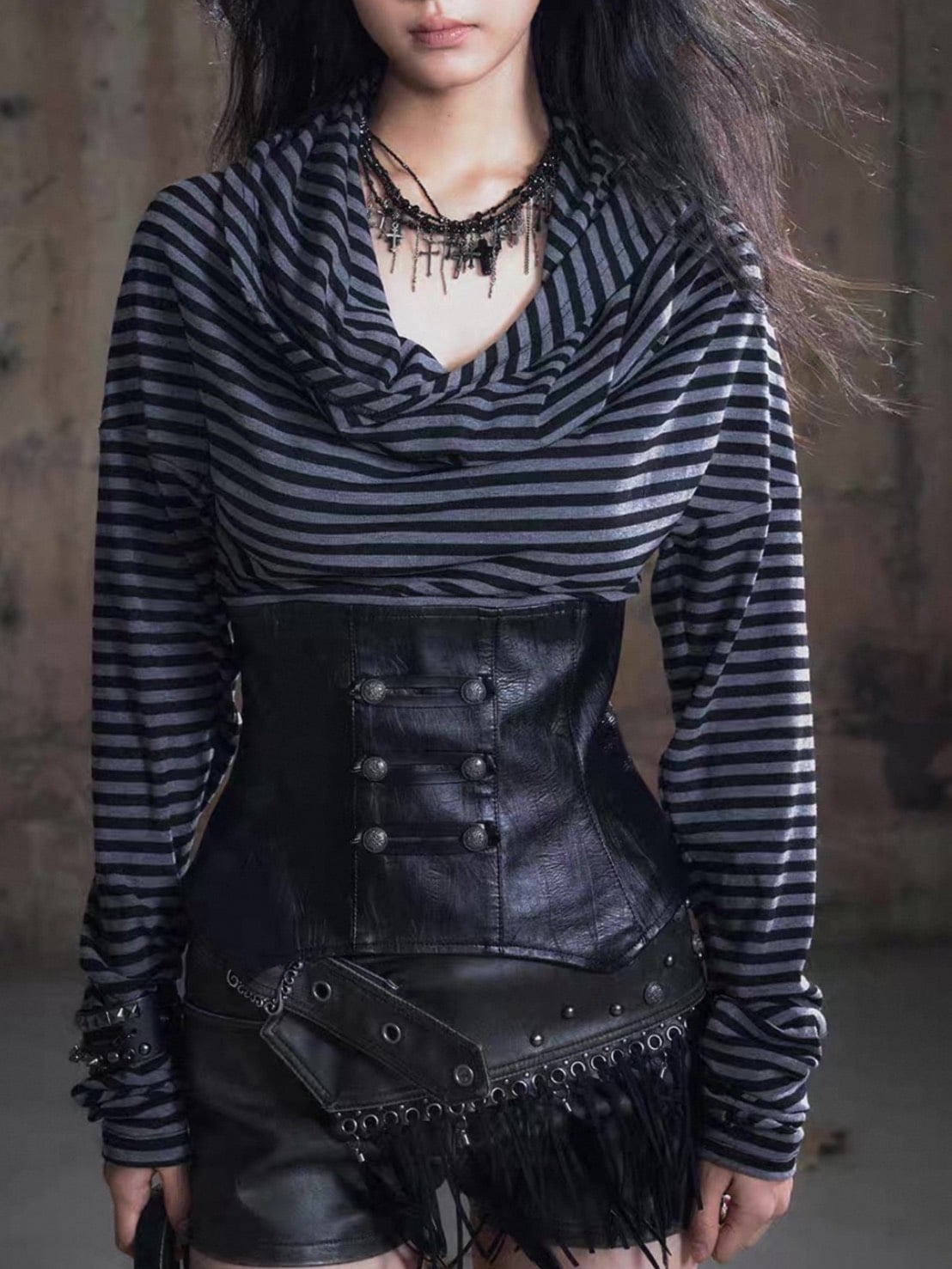 【Cest Nous】Corset Top / 【セヌー】タートルネックコルセットトップス