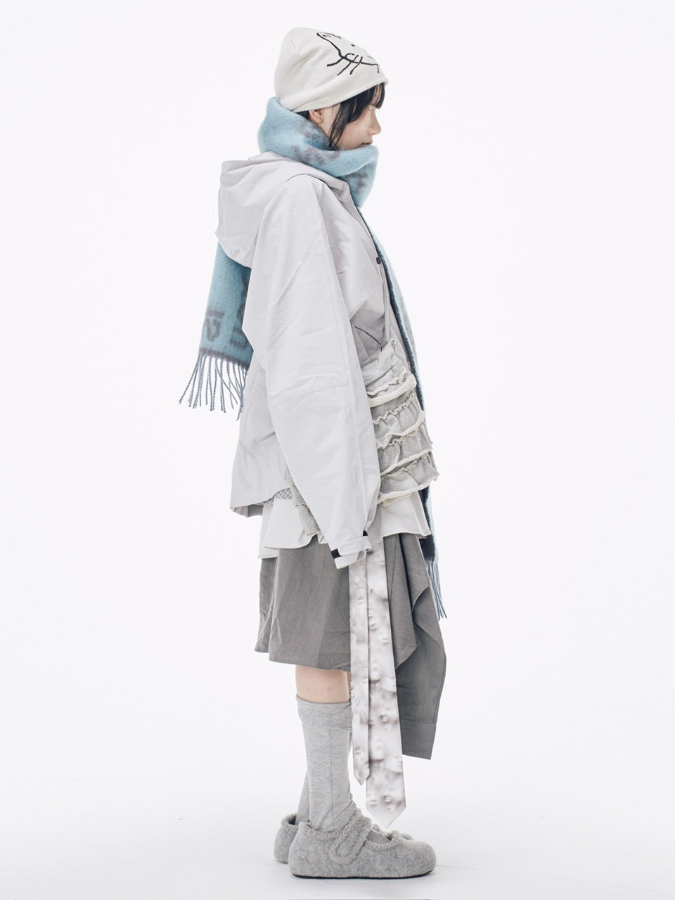 国際配送【Nerd out XU】fur mary jane flat shoes / 【ナードアウトエックスユー】ファーメリージェーンフラットシューズ (3color)