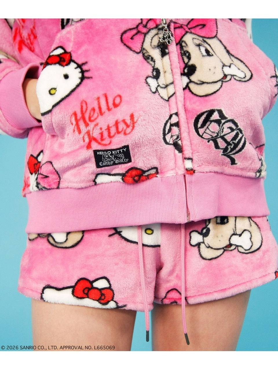 【GALFY×KITTY】ラブリーふわもこ3ピースSET UP / 【ガルフィー×キティー】総柄猫耳３ピースセットアップ