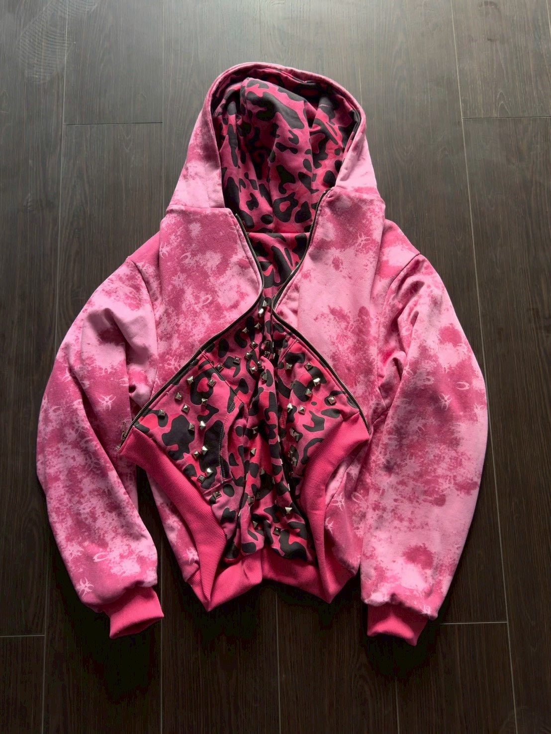 【Cozy world Wide】PINK GLAMOUR ZIP UP HOODIE