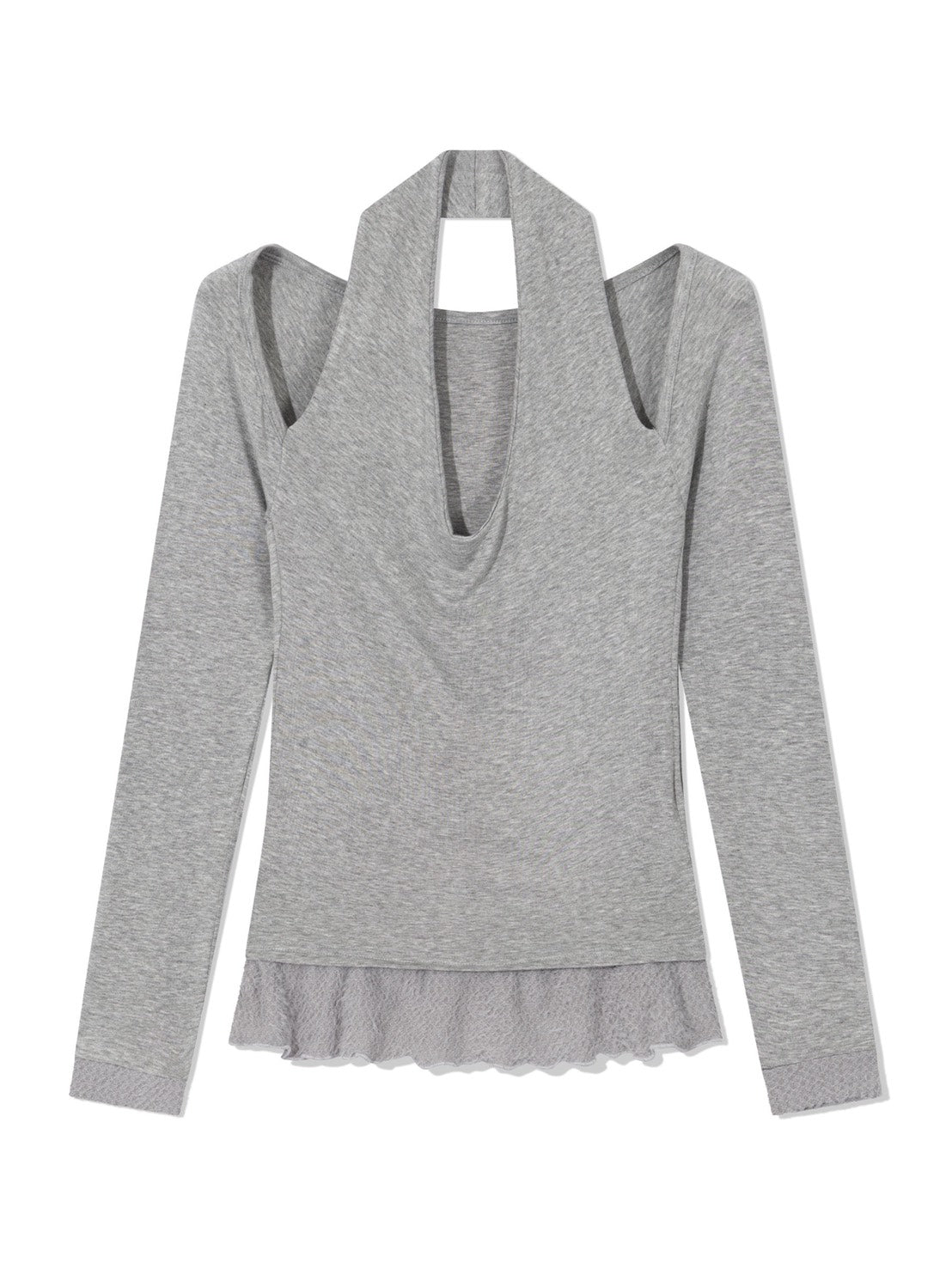 12/21 20:00 発売【Uglyshadow】SCARF FUR FRILL T-SHIRT