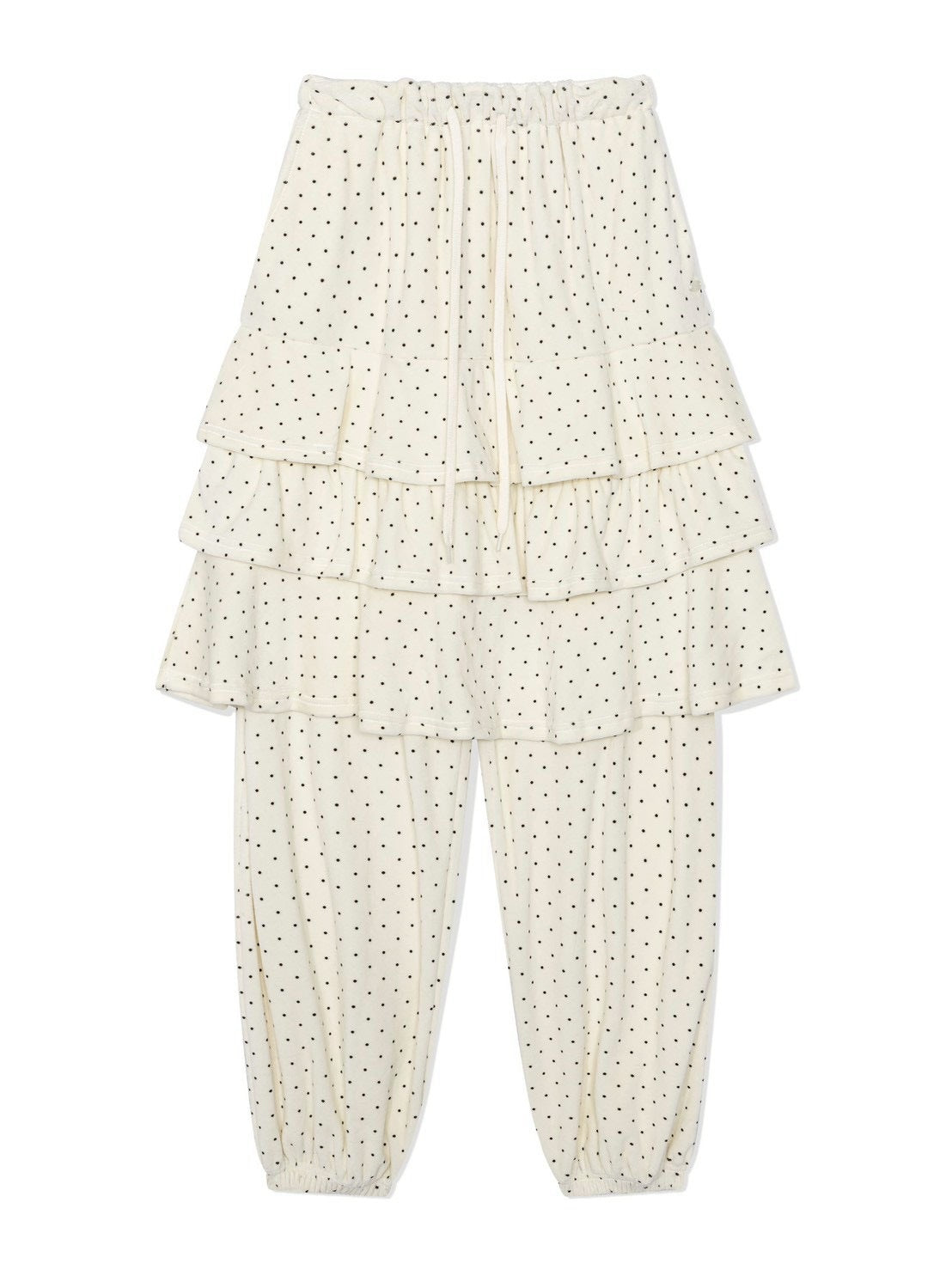 12/21 20:00 発売【Uglyshadow】DOT VELVET CANCAN MIDI SKIRT PANTS