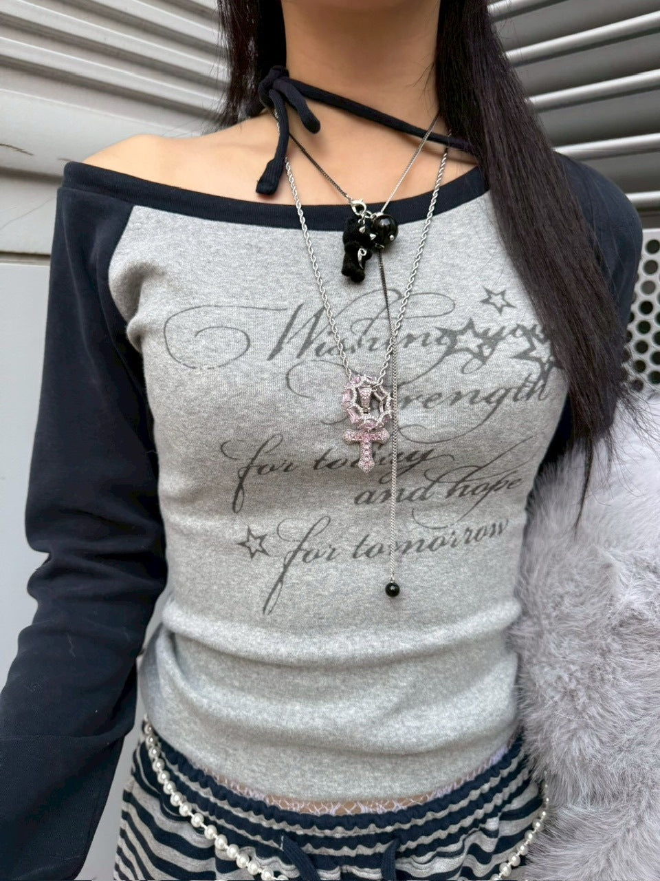 【nmtc +】lettering raglan sleeve tee 【エヌエムティーシープラス】レタリングラグラン長袖Tシャツ (3color)