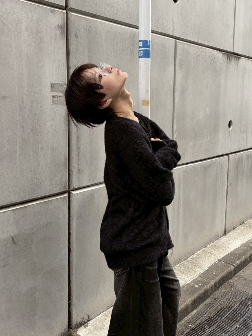 受注制【LUV CODE】shaggy knit cardigan (2color)