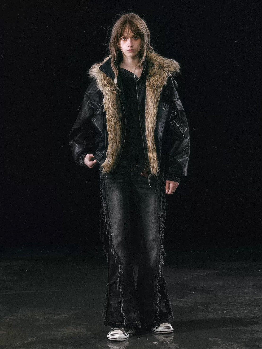 【Cest Nous】Oversize Fur collar Jacket / 【セヌー】オーバーサイズファーカラーコーティングジャケット