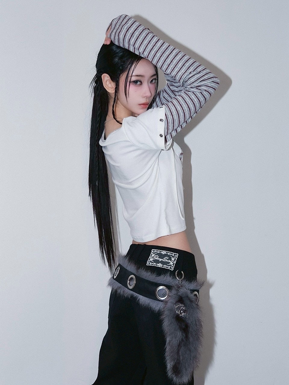 1/2 20:00発売【CHERRYQUIRI】punky bow layered tee