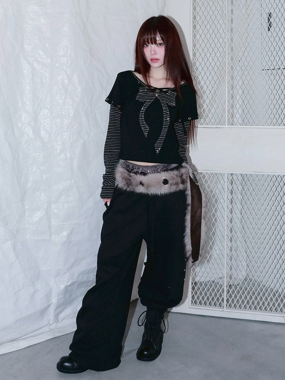 1/2 20:00発売【CHERRYQUIRI】fur loop eyelet belt