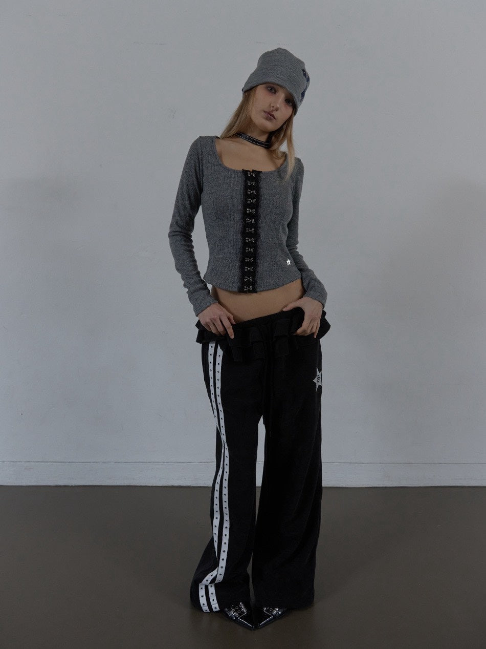 【SETUP‐EXE】HOOK LONG SLEEVE TOP / 【セットアップエグゼ】センターフック長袖Tシャツ