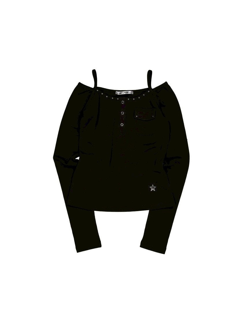 【SETUP‐EXE】SLEEVELESS LAYERED TOP / 【セットアップエグゼ】キャミレイヤード長袖Tシャツ