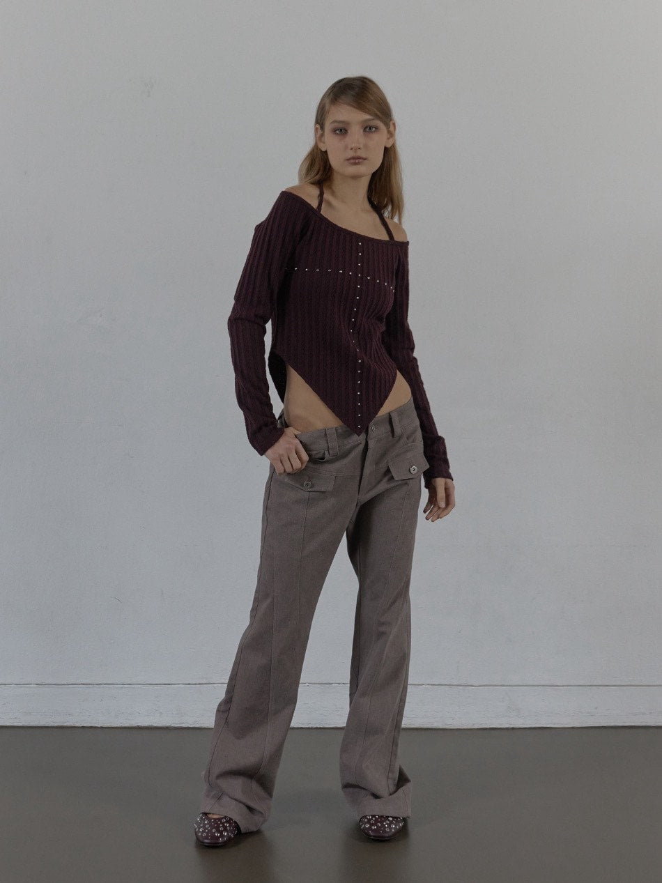 【SETUP‐EXE】WESTERN CROSS TOP / 【セットアップエグゼ】クロスオフショル長袖Tシャツ