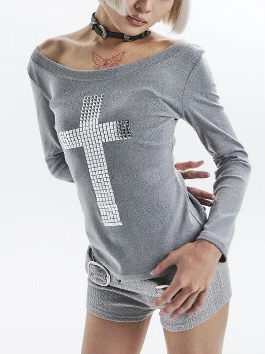 【KAIYA】silver cross long sleeve