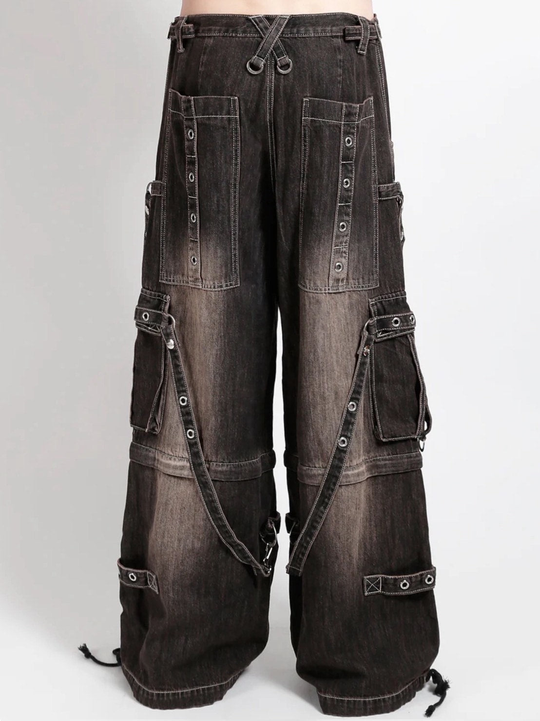 【TRIPP nyc】STRAP PANT [JM7177MDR] / 【トリップ ニューヨーク 】ボンテージストラップウォッシュワイドデニムパンツ