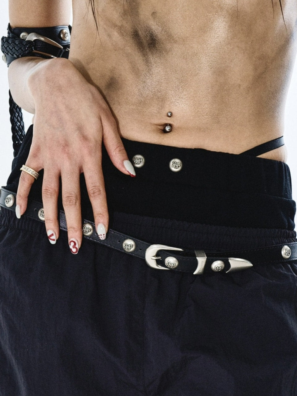 【BLACK PURPLE】Bullet Stud Belt