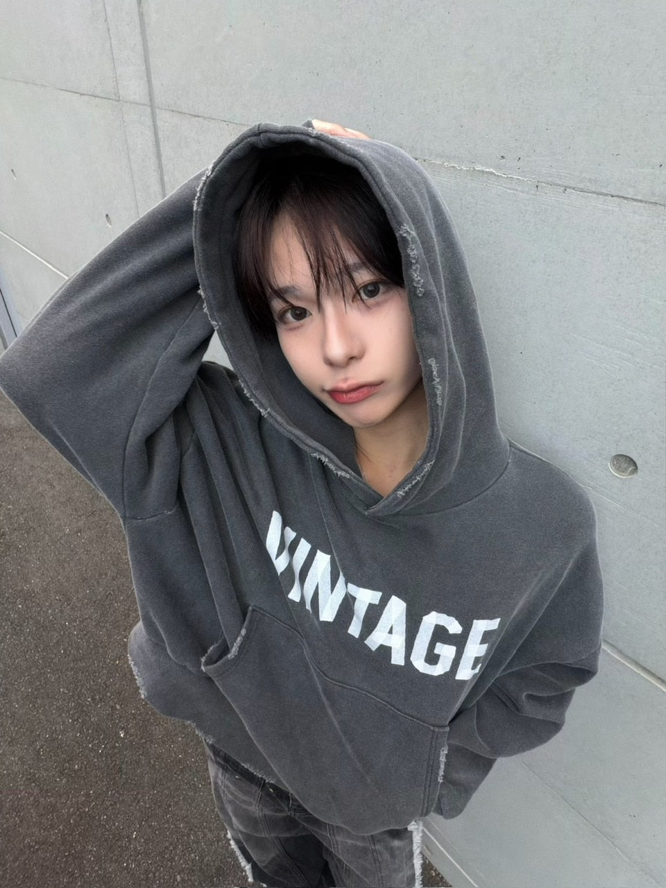 受注制【LUV CODE】pigment logo hoodie (2color)