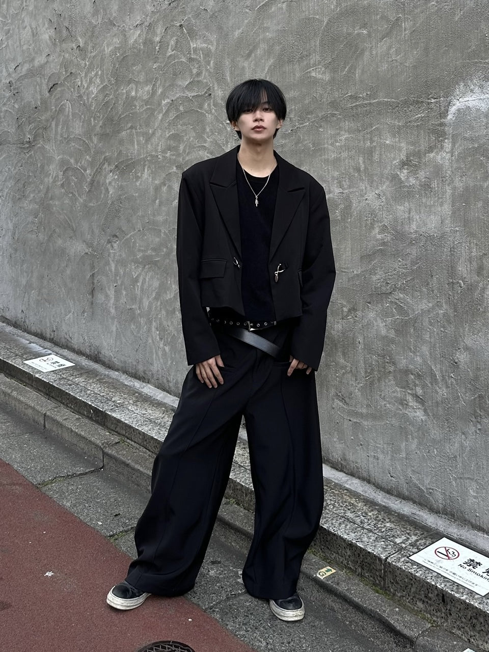 大阪店WEB限定受注制【Chikashitsu＋】mettal buckle cropped jacket / 【チカシツプラス】メタルバックルクロップジャケット