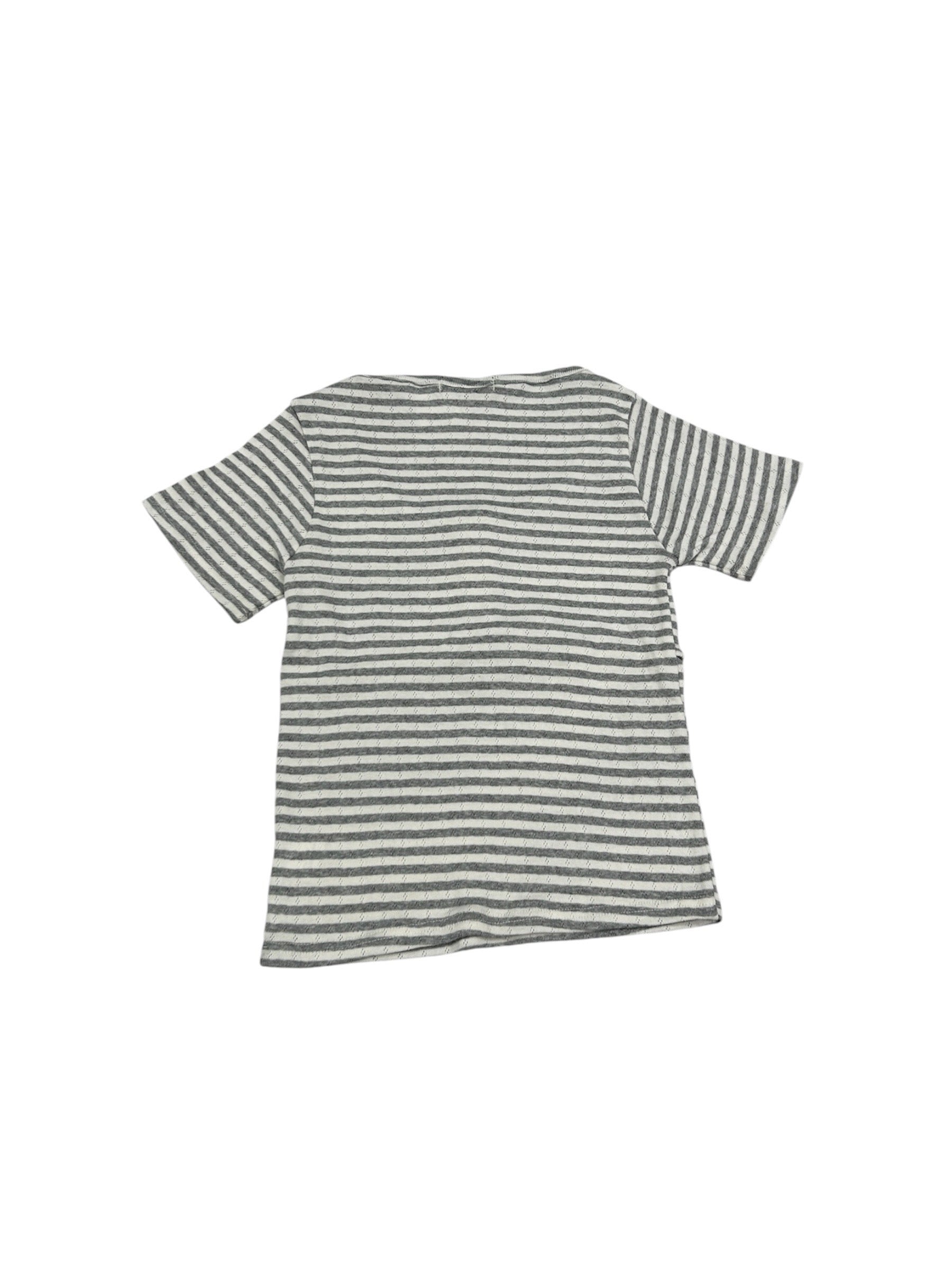 7/4 20:00発売 受注制【nmtc+】Stripe U-Neck Button Tee (2color)