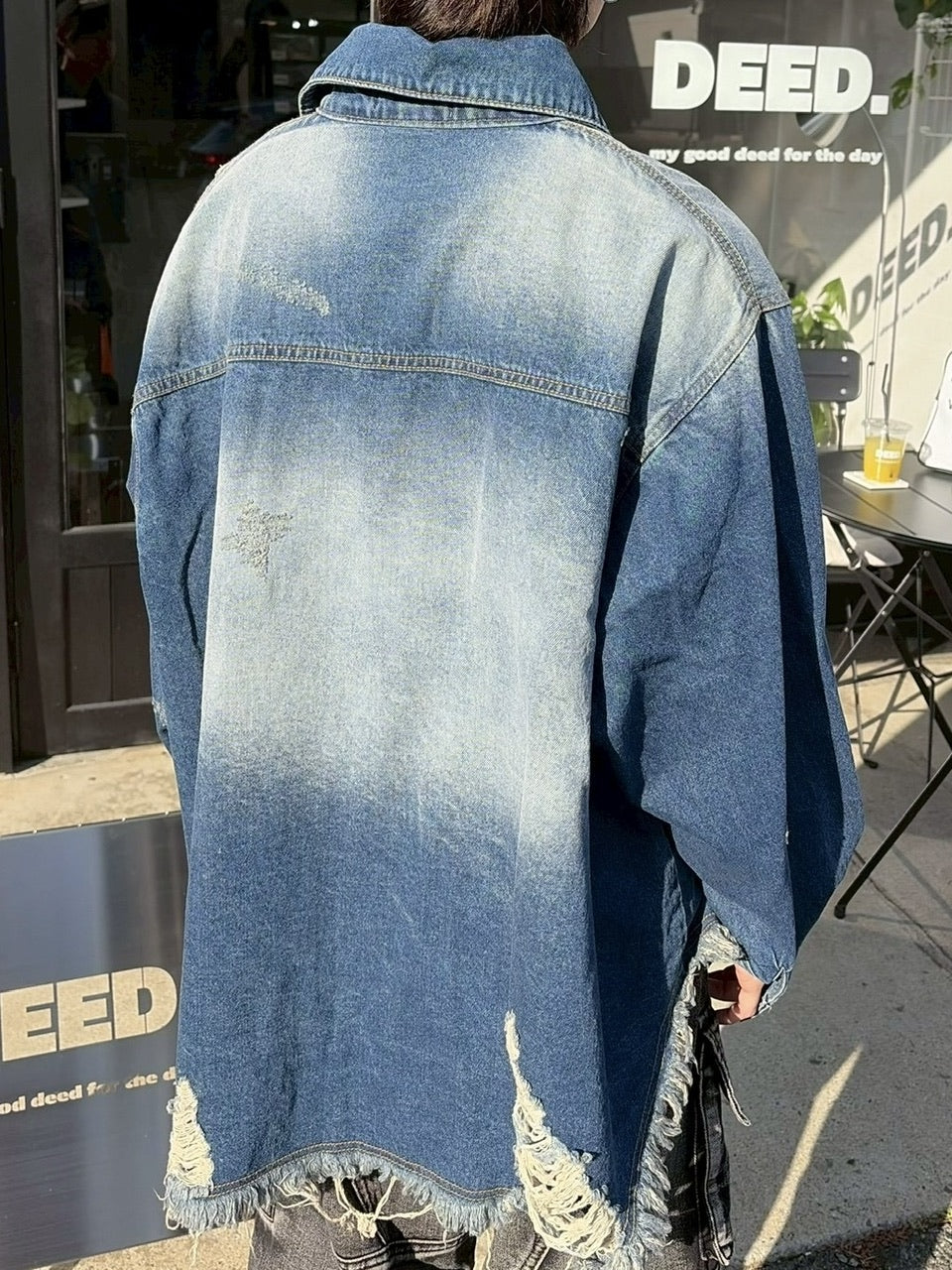 受注制【LUV CODE】damage denim jacket (2color)