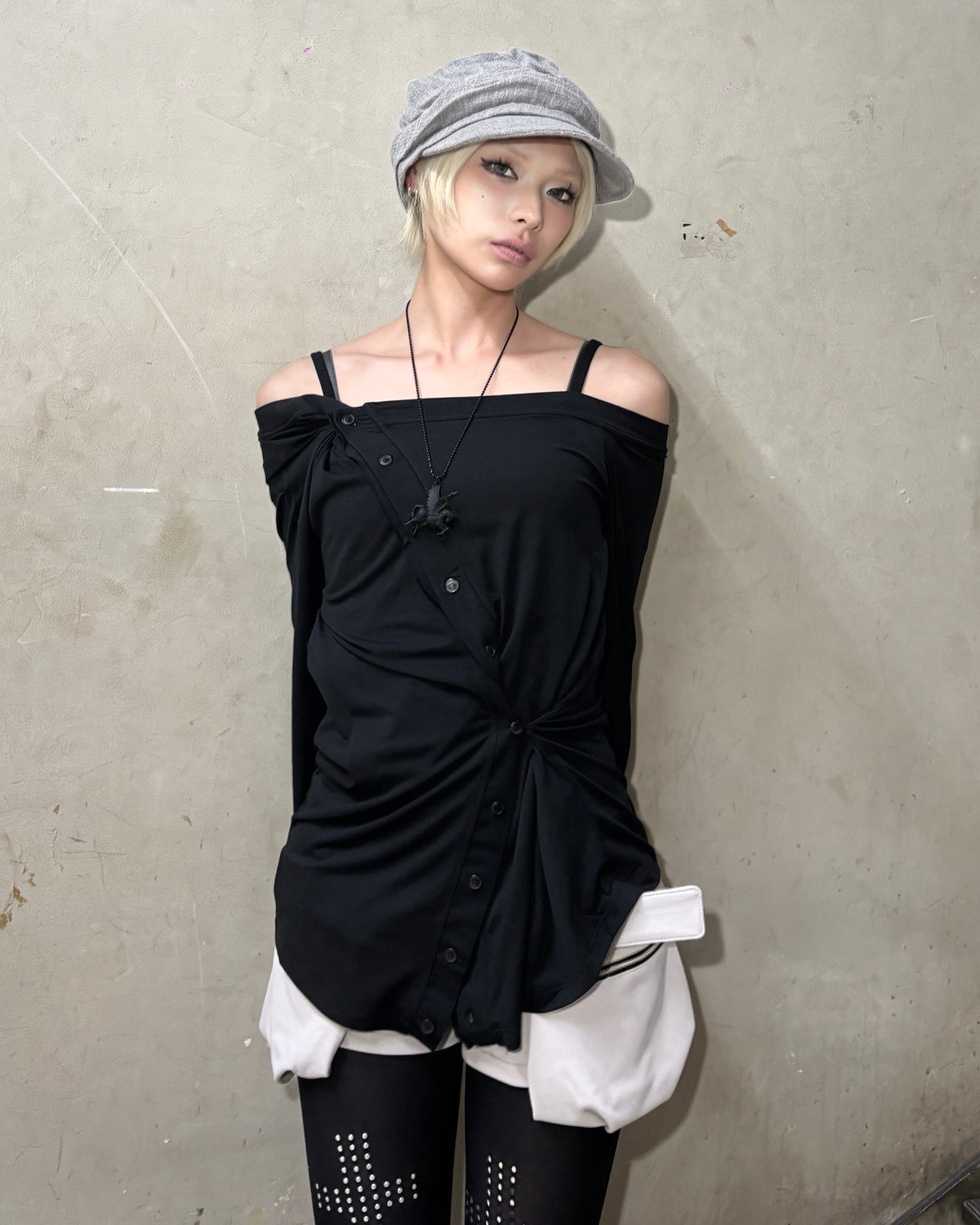 国際配送【Never mind the XU】drape casquette (3color)