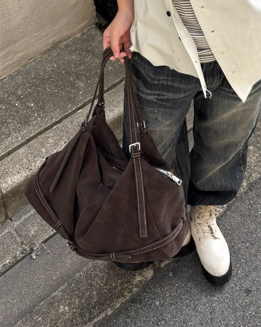 受注制【OaKS】suede boston bag (2color)