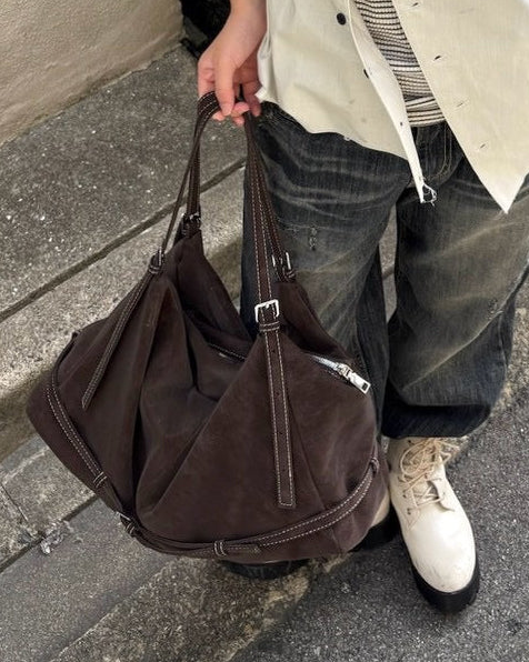 受注制【OaKS】suede boston bag (2color)
