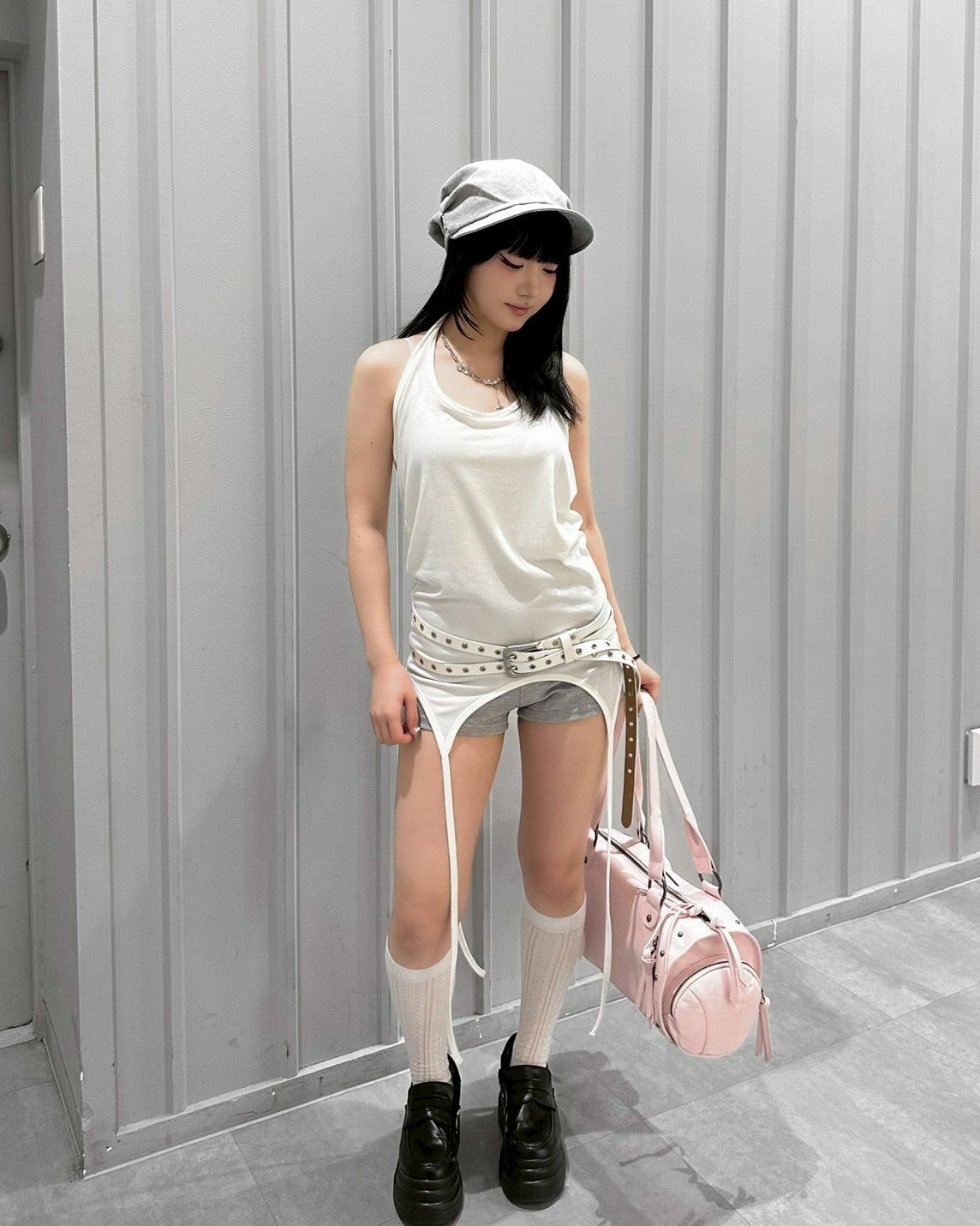 受注制【nmtc+】Layered Halter Strap Tank Dress (3color)
