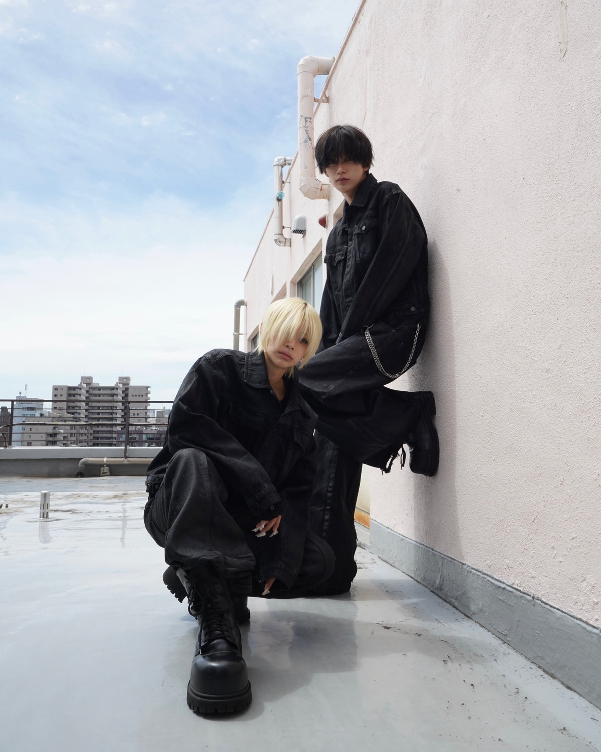 【CHIKASHITSU PLUS HIGH】Washed coating denim jacket