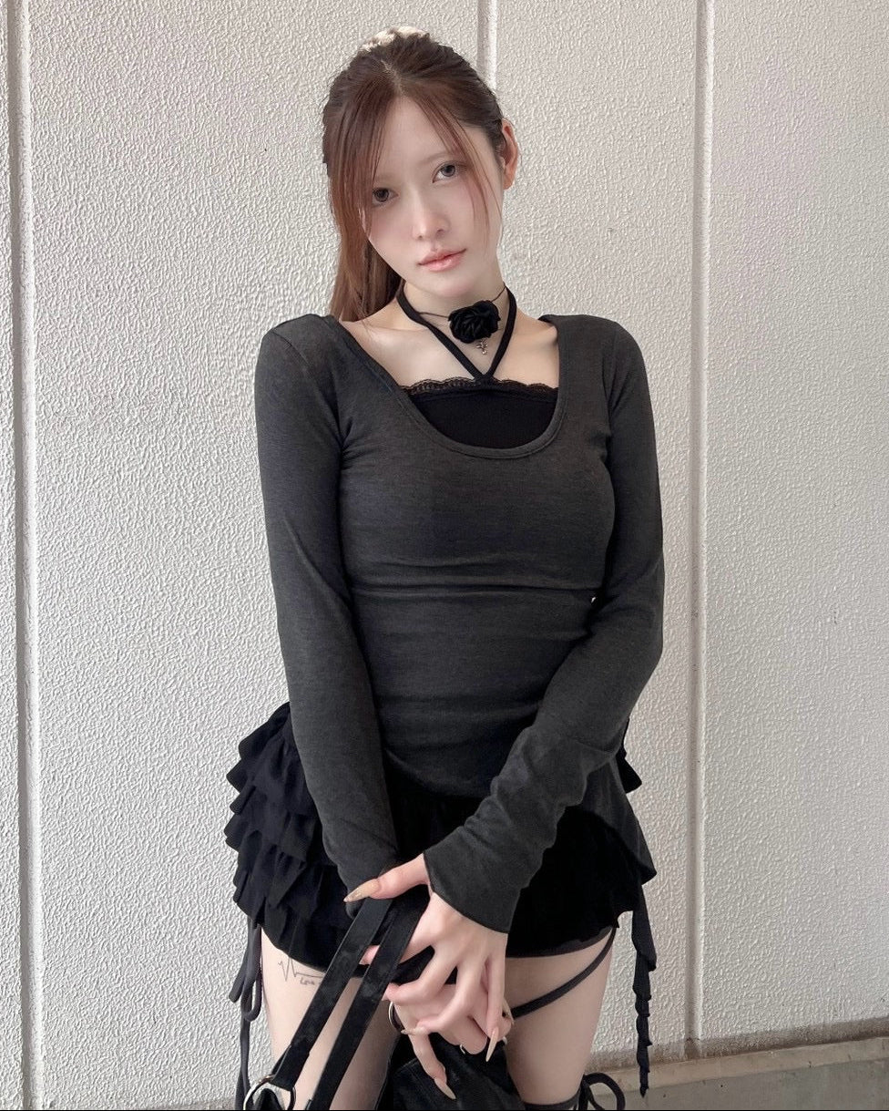 受注制【nmtc+】Asymmetry Layered Top (2color)