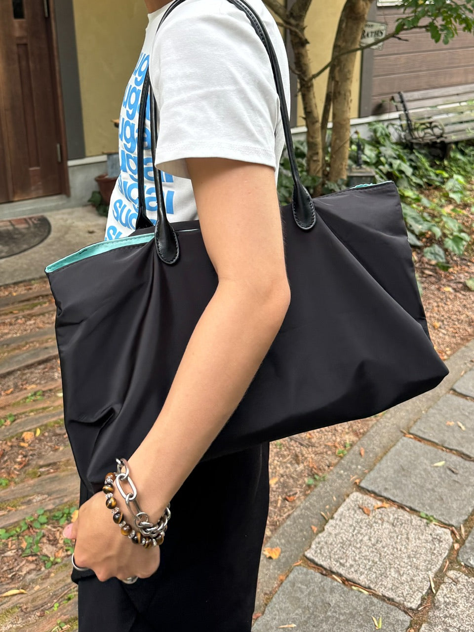 国際配送【RENOL】contrast lining nylon bag