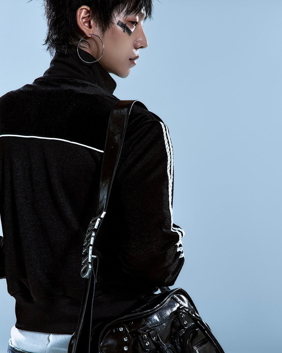 【LECYTO】Piping Line Track Zip Up Jacket