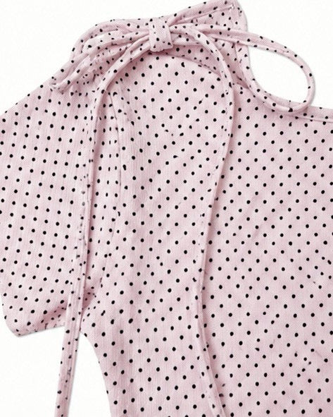 渋谷109店WEB限定受注制【nmtc+】Dot Ribbon Neck Tee (3color)