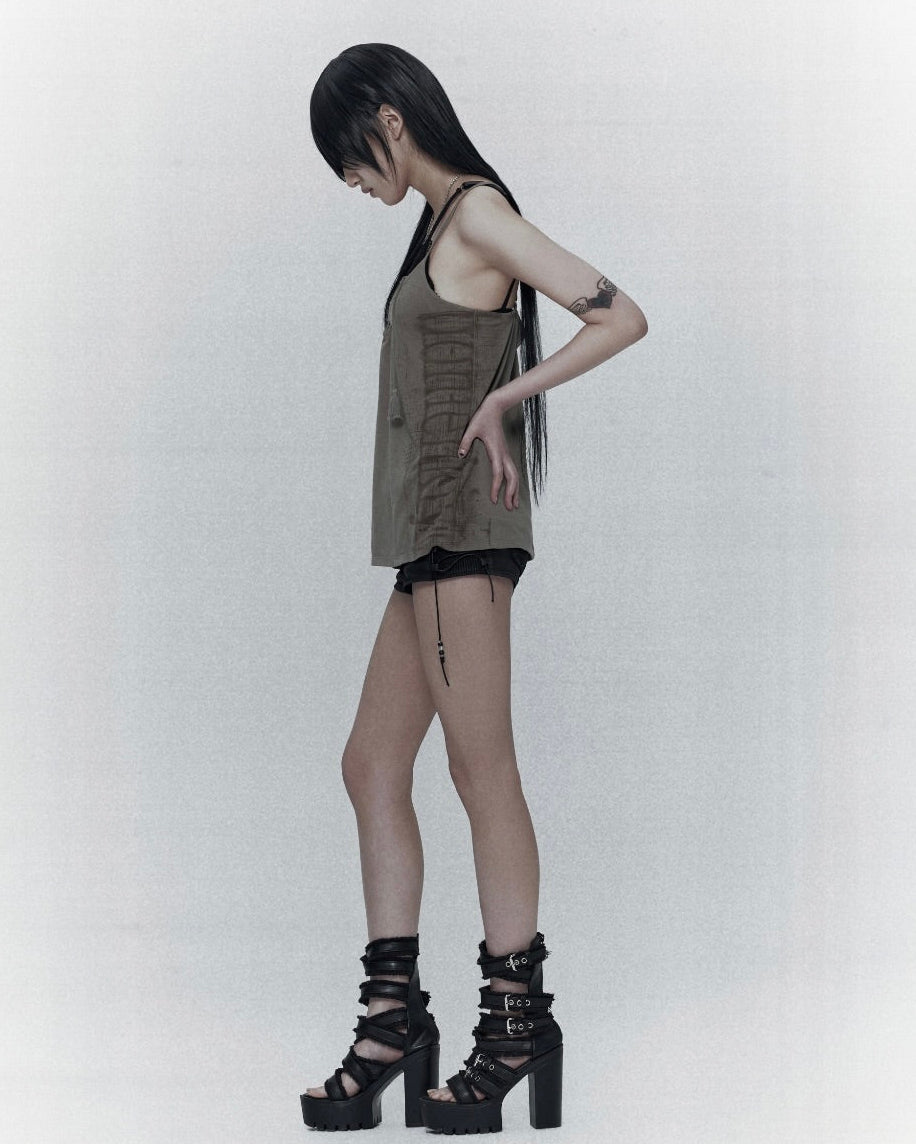【bonienkiye】X-Strap Slip Tank